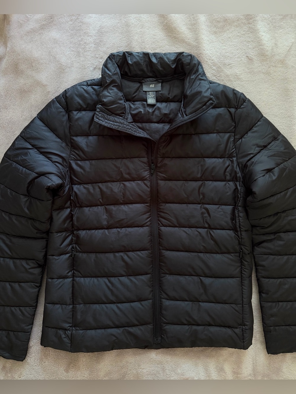 H&M Men's Black Quilted Puffer Jacket Spring/ Fall Sise S